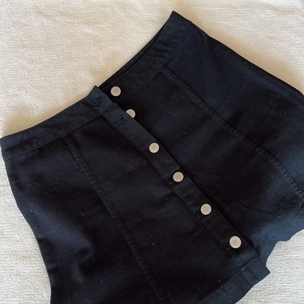 H&M divided button down‎ black jean mini skirt - Picture 5 of 5